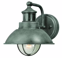 Harwich 1-Light Motion Sensor Outdoor Wall Light in Textured Gray