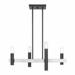 Helsinki 4-Light Chandelier in Scandinavian Gray w with Brushed Nickels