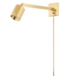 Highgrove 1-Light Portable Sconce in Aged Brass