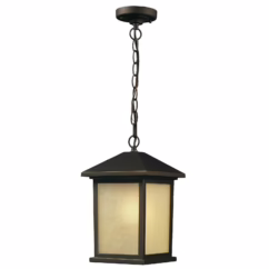 Holbrook 1-Light Outdoor Chain Mount Ceiling Fixture Light In Oil Rubbed Bronze