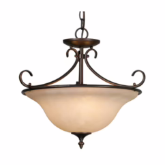 Homestead Convertible Ceiling Light in Rubbed Bronze with Tea Stone Glass