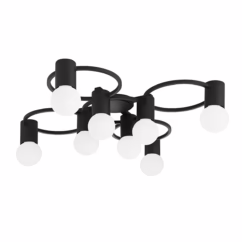 Hope 8-Light Semi-Flush Ceiling Light in Textured Black