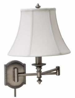 House of Troy Bead Swing Arm Wall Lamp in Antique Silver