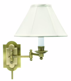 House of Troy Club Antique Brass Swing-arm Wall Lamp