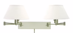 House of Troy Double Swing-Arm Wall Lamp Satin Brass