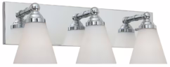 Hudson 3-Light Bathroom Vanity Light Bar in Chrome