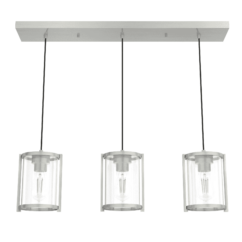 Hunter Astwood 3-Light Cluster Linear in Brushed Nickel