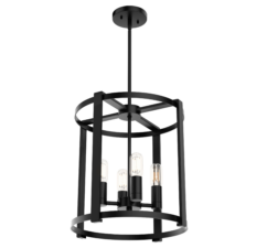Hunter Astwood 4-Light Chandelier in Matte Black
