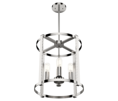 Hunter Astwood 4-Light Chandelier in Polished Nickel