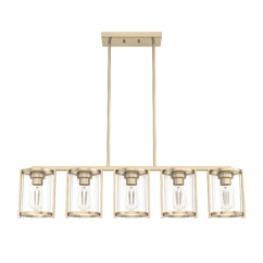Hunter Astwood 5-Light Linear Chandelier in Alturas Gold