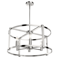 Hunter Astwood 6-Light Chandelier in Polished Nickel