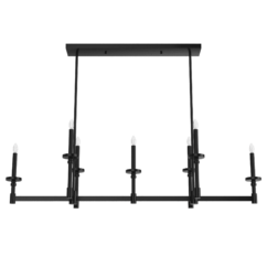 Hunter Briargrove 7-Light Linear Chandelier in Matte Black