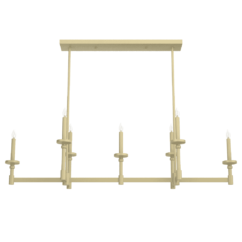 Hunter Briargrove 7-Light Linear Chandelier in Modern Brass