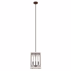 Hunter Chevron 4-Light Lantern in Textured Rust