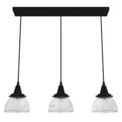 Hunter Cypress Grove 3-Light Linear Cluster in Natural Iron