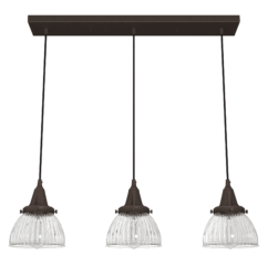 Hunter Cypress Grove 3-Light Linear Cluster in Onyx Bengal