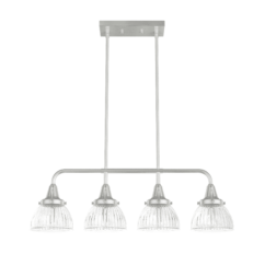 Hunter Cypress Grove 4-Light Linear Chandelier in Brushed Nickel