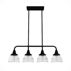 Hunter Cypress Grove 4-Light Linear Chandelier in Natural Iron