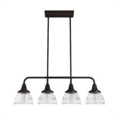 Hunter Cypress Grove 4-Light Linear Chandelier in Onyx Bengal