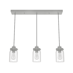 Hunter Devon Park 3-Light Cluster Linear in Brushed Nickel
