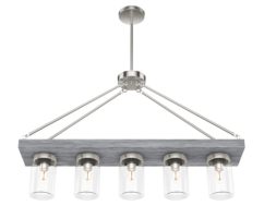 Hunter Devon Park 5-Light Linear Chandelier in Brushed Nickel