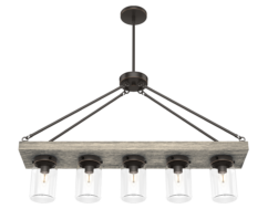 Hunter Devon Park 5-Light Linear Chandelier in Onyx Bengal