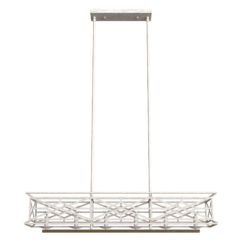 Hunter Langwood 6-Light Linear Chandelier in Distressed White