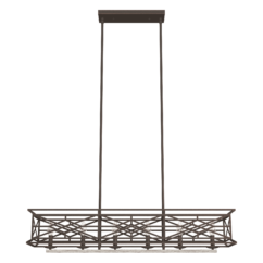 Hunter Langwood 6-Light Linear Chandelier in Onyx Bengal