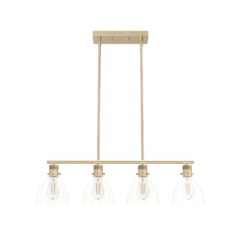 Hunter Van Nuys 4-Light Linear Chandelier in Alturas Gold