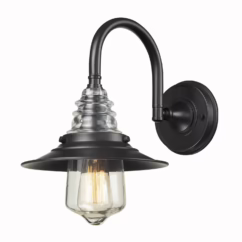Insulator Glass 1-Light Wall Sconce in Oiled Bronze
