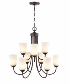 Ivey Lake 9-Light Chandelier In Rubbed Bronze