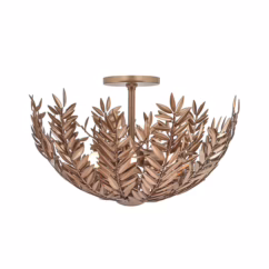 Jalore 3-Light Semi-Flush Mount Ceiling Light in Brown Macchiato