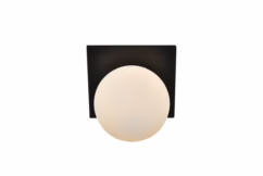 Jillian 1-Light Bathroom Vanity Light Sconce in Black and frosted white