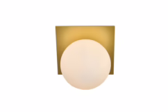 Jillian 1-Light Bathroom Vanity Light Sconce in Brass and frosted white