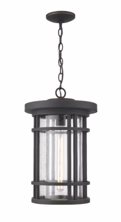 Jordan 1-Light Outdoor Chain Mount Ceiling Fixture Light In Oil Rubbed Bronze