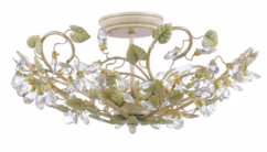 Josie 5-Light 21" Ceiling Light in Champagne Green Tea with Clear Hand Cut Crystals
