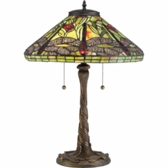 Jungle Dragonfly 2-Light Table Lamp in Architectural Bronze