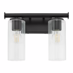 Juniper 2-Light Bathroom Vanity Light in Matte Black
