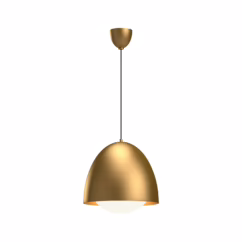 Kenji 1-Light Pendant in Aged Gold with Opal Glass