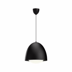 Kenji 1-Light Pendant in Matte Black with Opal Glass