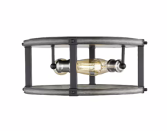 Kirkland 3-Light Flush Mount Ceiling Light In Ashen Barnboard