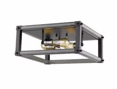 Kirkland 3-Light Flush Mount Ceiling Light In Ashen Barnboard