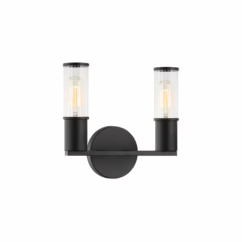 Klarice 2-Light Wall Sconce in Black