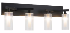 Kristof 4-Light Wall Sconce in Black