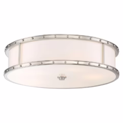 LED Etched Glass Ceiling Light in Brushed Nickel