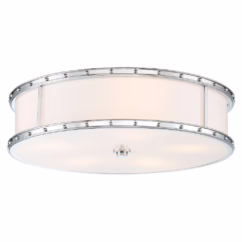 LED Etched Glass Ceiling Light in Chrome