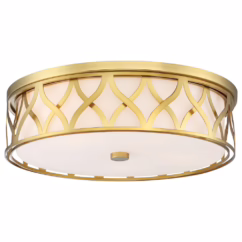 LED Etched Glass Ceiling Light in Liberty Gold