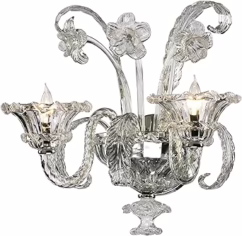 La Scala 17.75" 2-Light Clear Glass Wall Sconce in Chrome