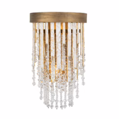 Lafayette 2-Light Wall Sconce in Havana Gold and Gold Leaf an White Washed