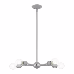 Lansdale 5-Light Chandelier in Nordic Gray w with Brushed Nickels